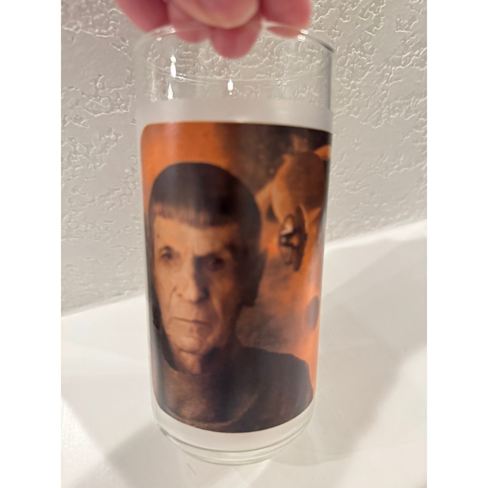 Star Trek Movie Spock Kirk USS Enterprise Frosted Highball Glass Tumbler